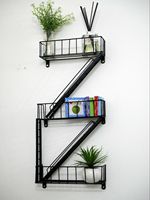Étagères murales flottantes en métal noir rustique, unique, pour l'organisation et l'affichage à domicile