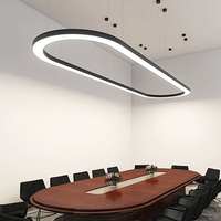 Lustre suspendu circulaire incurvé personnalisé à LED, lumière suspendue, soudage de flexion, alliage d'aluminium pour bureaux, gymnases, magasins, halls
