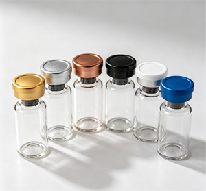 Multi Color Aluminum Cap Borosilicate Glass Vials 3ml 5ml 10ml, Airtight Empty Crimp Neck Storage <b>Bottles</b> For Powder Liquid - Product Image 1