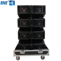 BNE HDL30-A Haut-parleur professionnel à large bande de fréquences, double 10 pouces, 2 voies, 4/8 ohms, néodyme, 1100W, pour extérieur/intérieur, avec boîtier en bois/métal