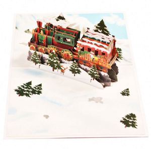 Carte de vœux de Noël 3D avec train pop-up et enveloppe - Product Image 2