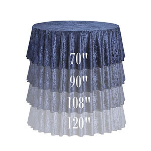 Mantel Redondo de Terciopelo Azul Marino y Verde de 120 Pulgadas, Técnica No Tejida, para Decoración de Eventos de Comedor, Bodas y Fiestas, Venta al por Mayor - Product Image 5
