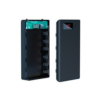Kit de banque d'alimentation mobile 6 ports sans soudure avec double entrée, affichage LED et boîtier pour batteries 18650