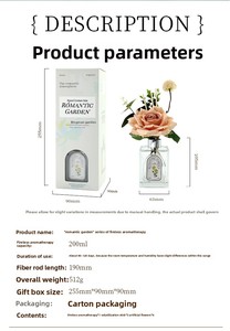 Diffuseur de parfum d'ambiance de luxe en verre avec bâtonnets, parfum personnalisé, longue durée, écologique, fait main, sans alcool, en gros, grand format - Product Image 4