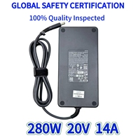 Adaptateur secteur 280W 20V 14A avec embout DC 7.4 5.0mm, chargeur de remplacement compatible avec les ordinateurs portables de jeu Chicony A18 280P1A MSI GE75 GE66