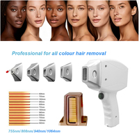 510K Asli 3 4 Panjang Gelombang 1600w Laser Diode Penghilang Rambut Tiga Panjang Gelombang Mesin Penghilang Rambut Laser Diode