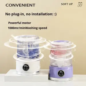 Portatile Mini ricaricabile USB-cablato lavatrice-caricamento in plastica per biancheria intima calzini per piccoli studenti dormitori uso auto - Product Image 4