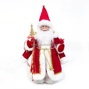 New Designed Red Robed Santa Claus Festival Home Party Supplies New Year Decor Christmas Doll Christmas Decorations