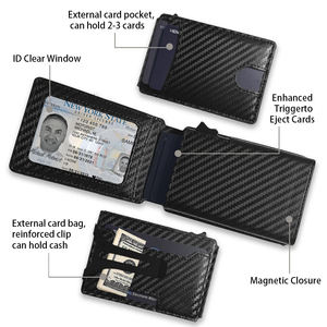 Porte-carte d'identité photo en PVC personnalisé en microfibre, pochette transparente, blocage RFID, anti-vol, porte-carte de crédit - Product Image 2