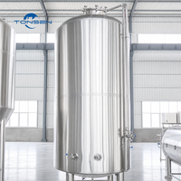 Réservoir de stockage à double enveloppe Tonsen SUS304 80-100mm avec isolation PU, refroidissement par serpentin, CIP, pour bière et boissons, certifié CE