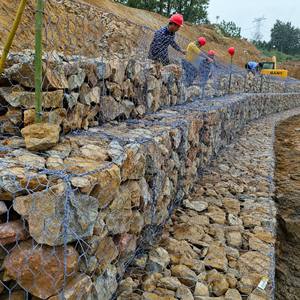 Gavión de 3x1x0.3m con revestimiento de PVC, 60x80mm, 2.0-2.5mm, doble torsión, resistente a la corrosión, para protección costera, muro dikeo marino - Product Image 6