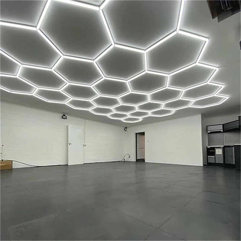 Customized Led Lights Manufacturers Hexagonal Ceiling Strip Light Led for Honeycomb Modular Garage Light