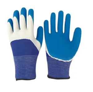 Linyi vente directe d'usine nouvel hiver chaud vente chaude Machine tricotée sans couture Double trempage finition sableuse gants de travail enduits de Latex