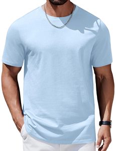 T-shirts épais en coton 100% pour hommes T-shirts basiques à col rond et à manches courtes en vrac - Product Image 4