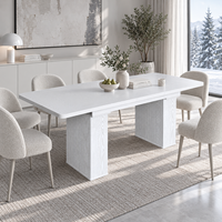[Stock US] Livraison Gratuite Table à Manger Extensible Moderne Grain de Bois Blanc Plateau Amovible Expédition Domestique US MOQ 1