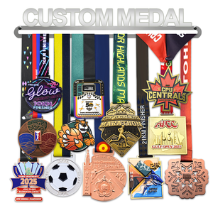 China <strong>Cheap</strong> Custom Zinc Alloy 3D Gold <strong>Medal</strong> with UV Printing for Half Quarter Marathon Running Award - Product Image 1