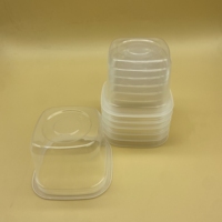 Sulide Nouvelles Tendances Carré En Plastique Pot De Yaourt En Plastique 500ml Transparent PP Tasses De Yaourt Grec avec Couvercles