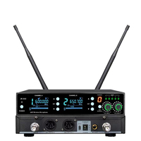Système de microphone sans fil UHF JX-212 True Diversity avec micro-cravate dynamique à directivité cardioïde