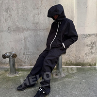 Veste coupe-vent personnalisée et pantalon de survêtement en nylon avec fermeture éclair, survêtement en nylon pour homme, coupe-vent, survêtement