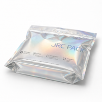 Sacs d'emballage pour vêtements avec logo personnalisé, en gros, imperméables, refermables, en feuille d'aluminium mat métallisé, avec fermeture éclair et trous de poignée