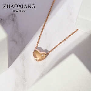 Colliers Cœur au Design Simple pour Femmes, Breloques Cœur Solitaire en Acier Inoxydable Doré, Bijoux Romantiques pour Femmes, Fabrication de Bijoux - Product Image 5