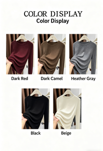 Maglione in <span class=keywords><strong>maglia</strong></span> girocollo <span class=keywords><strong>bordeaux</strong></span> nuovo 2025 da <span class=keywords><strong>donna</strong></span> autunno inverno Chic a manica lunga in lana - Product Image 4