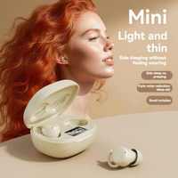 AliSelect X70 Écouteurs sans fil fins et invisibles pour le sommeil, Bluetooth 5.4, mains libres, stéréo 9D, pour le sport et le gaming, intra-auriculaires, Type-C, souples