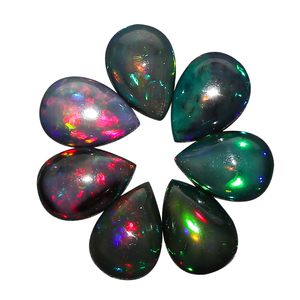 YASHEE Ópalo Negro Natural en Forma de Pera 10x7 MM, Gema para Fabricación de Joyas, Piedras Sueltas, Ópalo Etíope, Suministro DIY - Product Image 1