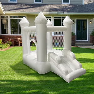 Bữa tiệc sinh nhật ngoài trời cần thiết lâu đài bơm hơi nhỏ màu trắng với quạt gió bao gồm nhà bị trả lại - Product Image 6