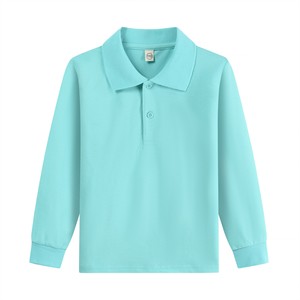 Polo à manches longues pour garçons, couleur unie, tricoté, uniforme scolaire pour enfants - Product Image 5