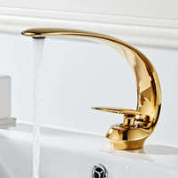 Robinet de lavabo en laiton blanc à poignée unique, design créatif, courbe cygne, finition chromée, mitigeur chaud/froid pour meuble-lavabo, vente en gros
