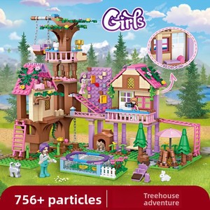 Nouvelles maisons dans les arbres pour filles, blocs de construction en plastique ABS, jouets éducatifs pour enfants, villa de plage assemblée, princesse - Product Image 5