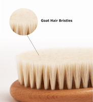 Brosse à cheveux pour bébé en laine de haute qualité, brosse à cheveux en bois souple, portable pour nouveau-nés, enfants en bas âge, OEM personnalisé