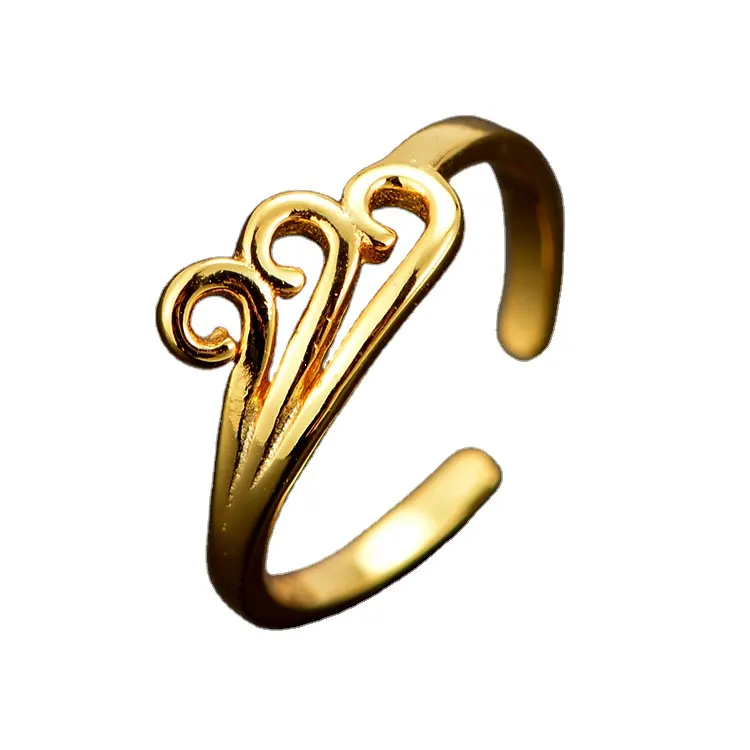 फैशन सोना मढ़वाया थोक चांदी लहर डिजाइन पैर की अंगुली की अंगूठी महिलाओं के लिए