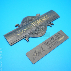 Plaque métallique Game Of Thrones en bronze, alliage de zinc, rectangulaire, personnalisée, pour récompenses, coffret cadeau, étiquette, ou marque de bouteille de vin - Product Image 3