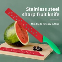 Couteau à pain long en acier inoxydable forgé à la main, à bord dentelé, avec manche en plastique, pour trancher la pastèque et les fruits d'été - Vente en gros