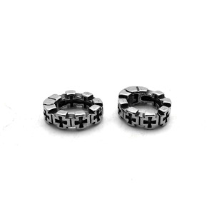 yunnique Clip-On Earrings Cross Geometric Design Stainless Steel Unisex Party Style - Product Image 4