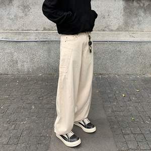 Pantalones <span class=keywords><strong>Cargo</strong></span> Negros de Mezclilla de Alta Calidad, Estilo Holgado y Duradero, para Hombre y <span class=keywords><strong>Mujer</strong></span> - Product Image 3