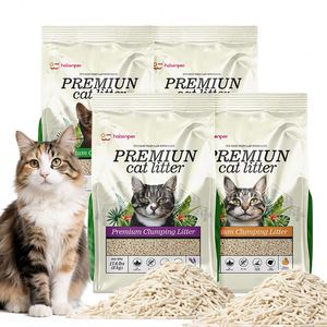 Litière pour chat au tofu personnalisable avec logo, parfumée, agglomérante rapide, faible en poussière, facile à transporter, en vrac, prix usine OEM - Product Image 1