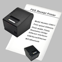 Imprimante thermique de reçus de 80 mm avec interface USB, rouleau de papier de 2 pouces + machine d'impression de billets avec déflecteur, imprimante de point de vente de bureau