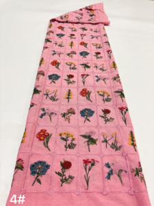 Tissu en dentelle tricotée brodée jacquard, <span class=keywords><strong>nylon</strong></span>/coton, respirant, léger, largeur 130 cm, vêtements de mariage pour filles/femmes - Product Image 1