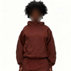 Pull à capuche surdimensionné poids lourd coton sweat Logo personnalisé coupe ample mode de rue à capuche unisexe à la mode tenue quotidienne - Product Image 4