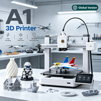 Imprimante 3D de bureau FDM Bambo A1 version globale, haute vitesse 500 mm/s, PLA PETG TPU, nivellement automatique, contrôle à distance WiFi, 256x256x256 mm