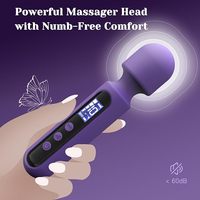 Wasserdichter 10-Modus LCD-Display AV Zauberstab-Massagegerät Vibrator-Set Erotikspielzeug mit 3 Aufsätzen