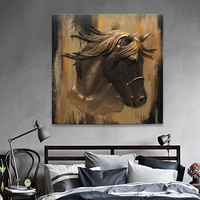 Peintures murales abstraites 3D en résine de style scandinave, 100x100cm, rectangulaires, vente en gros pour hôtels et bureaux