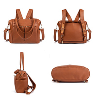 Sac à langer en cuir PU multifonction, grande capacité, imperméable, voyage, maman, maternité, bébé, couche-culotte, sac à dos, fourre-tout avec matelas à langer