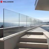 Balustrade en verre à canal en U pré-encadré, garde-corps d'escalier en aluminium, clôture en verre sans cadre