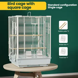 New Design White Multi Opening Life Size Bird Cage China Trade Medium Metal Wire Parrot Canary Bird Cages