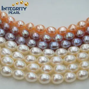 7-8mm 3A grade white color oval freshwater zhuji pearl supplier