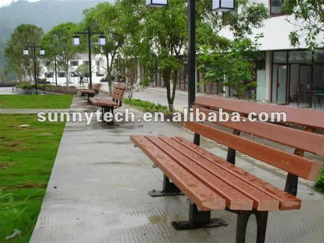 Muebles de exterior para jardín público, Banco de espera WPC, material de silla impermeable compuesto de plástico y madera